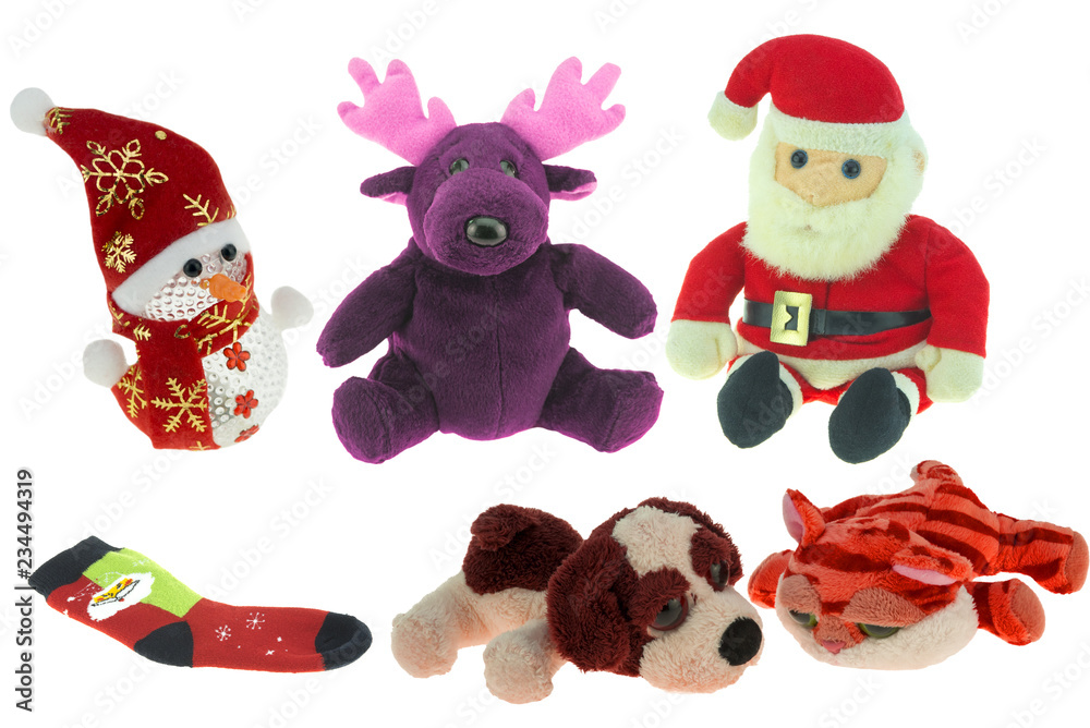 Fototapeta premium Ornament and dolls isolated on white background