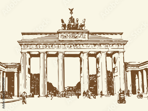 Vector sketch of Brandenburg gate, Berlin, Germany.