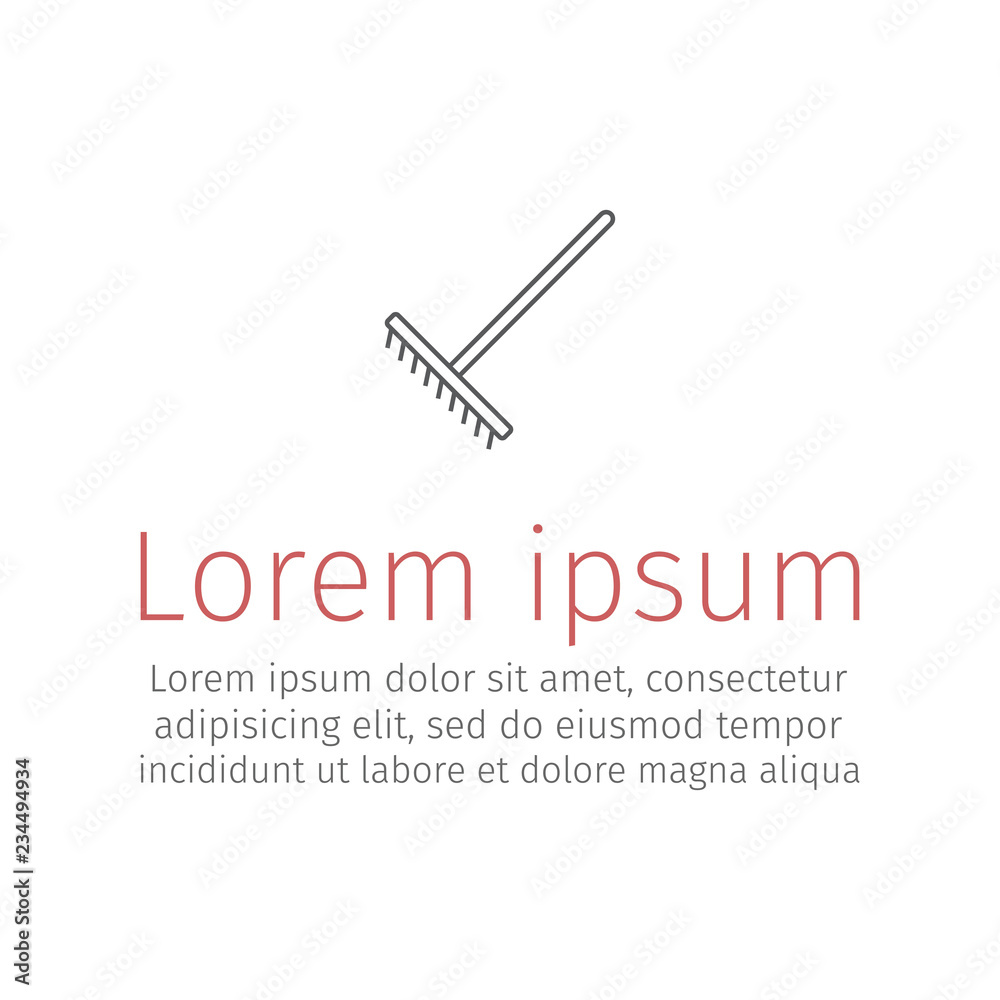 Rake thin line icon. Vector sign for web graphic. Rake thin line icon. Vector sign for web graphic.