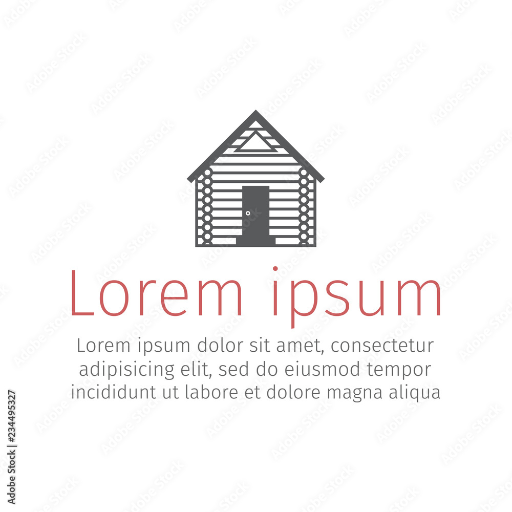 Log house line icon. Vector sign for web graphic.