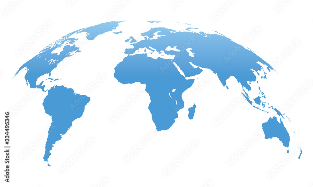 World Map Isolated on White Background. Vector Illustration