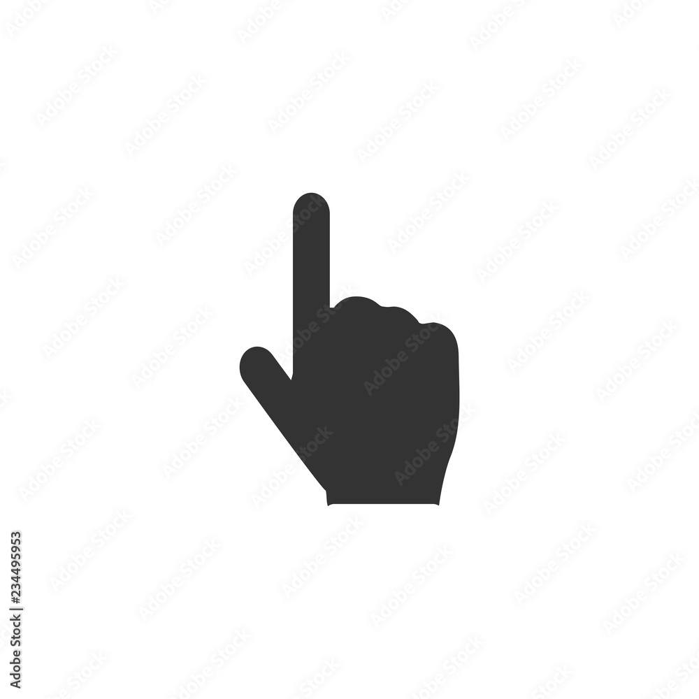 Hand cursor. Black Icon Flat on white background Hand cursor. Black Icon Flat on white background