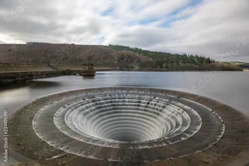 Obraz na plátně Walking around Lady Bower reservoir in the Peak District, England