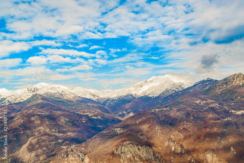 Fototapeta Naklejka Na Ścianę i Meble -  Alpes Mountains Aerial View, Piamonte, Italy