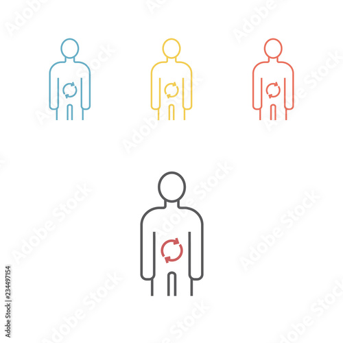 Metabolism line icon. Vector icon for web graphic.