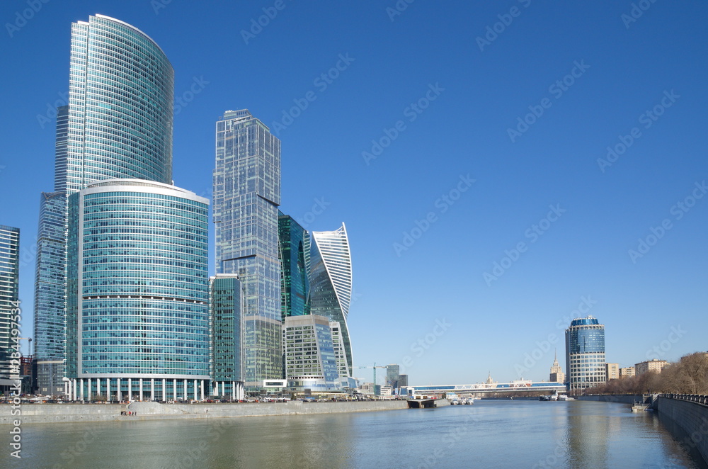 Naklejka premium Moscow, Russia - April 9, 2018: Moscow international business center
