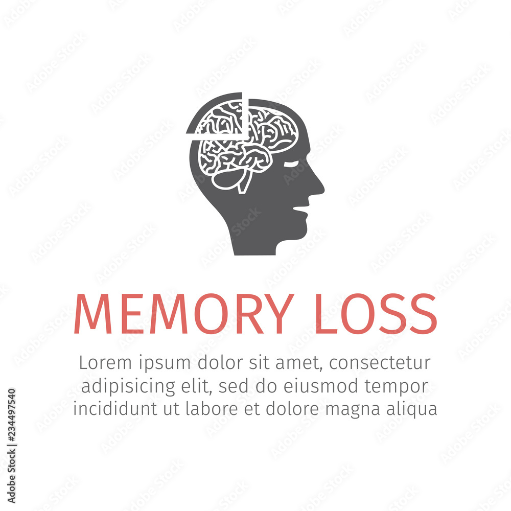 Memory loss Vector sign for web graphic.