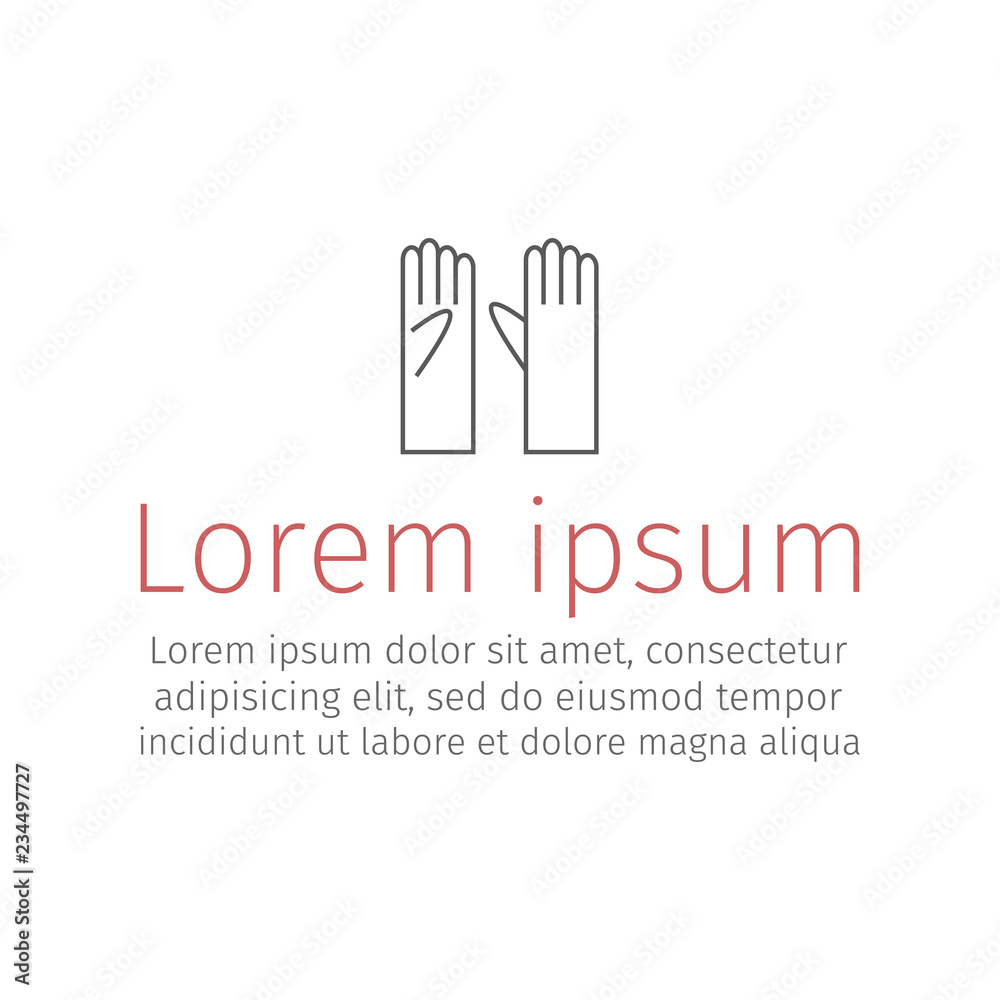 Gloves thin line icon. Vector sign for web graphic.