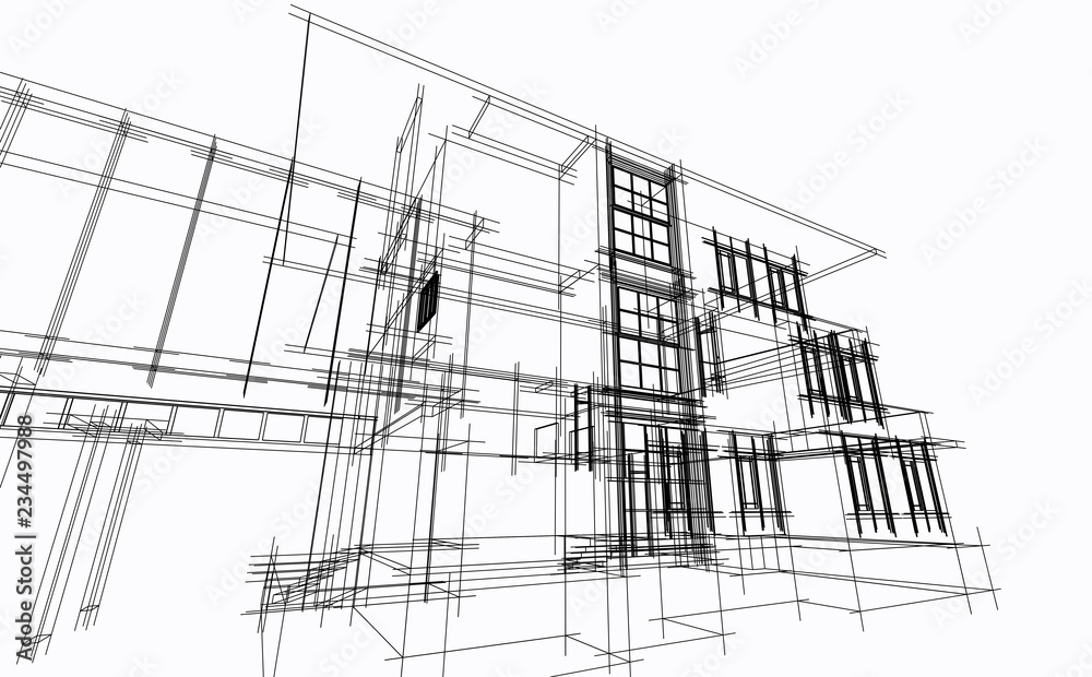Abstract architectural sketch