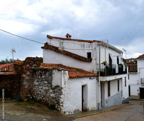 Beautiful view of Fuenteheridos, a typical andalusian town (Spain)