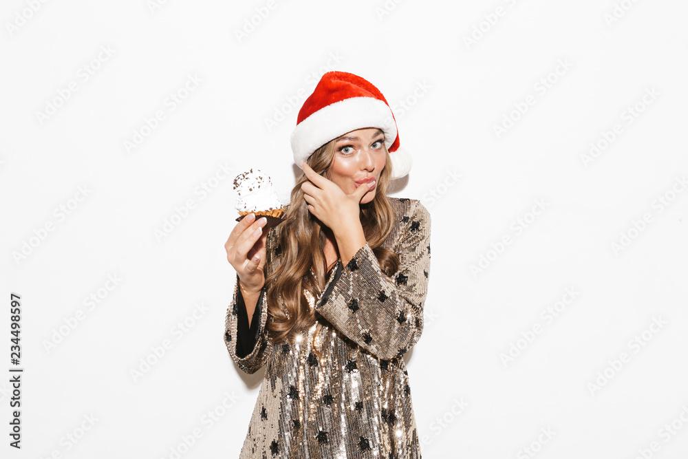 Portrait of a pretty young woman wearing red hat Portrait of a pretty young woman wearing red hat