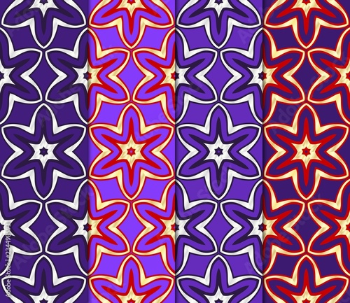 Set of Beautiful geometric ornament. seamless art-deco pattern. vector illust...