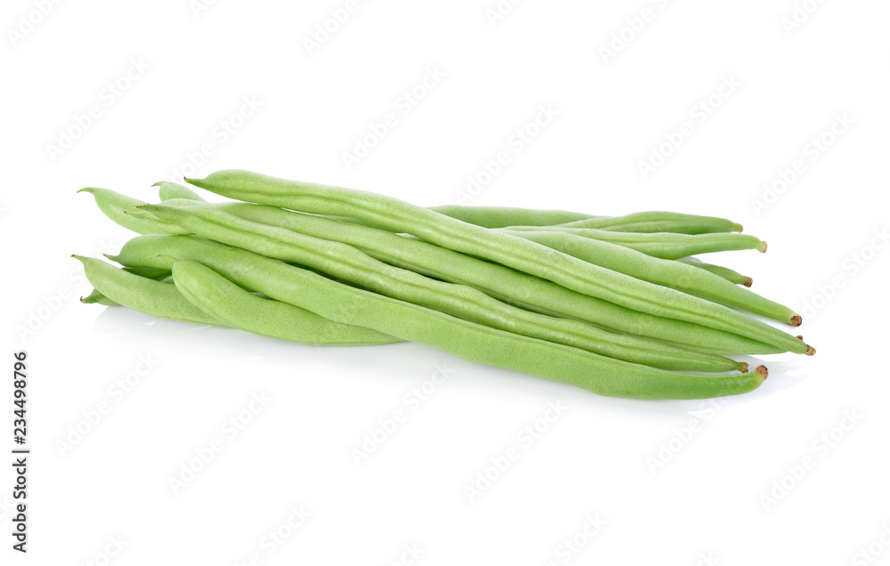 pile of fresh french bean on white background pile of fresh french bean on white background