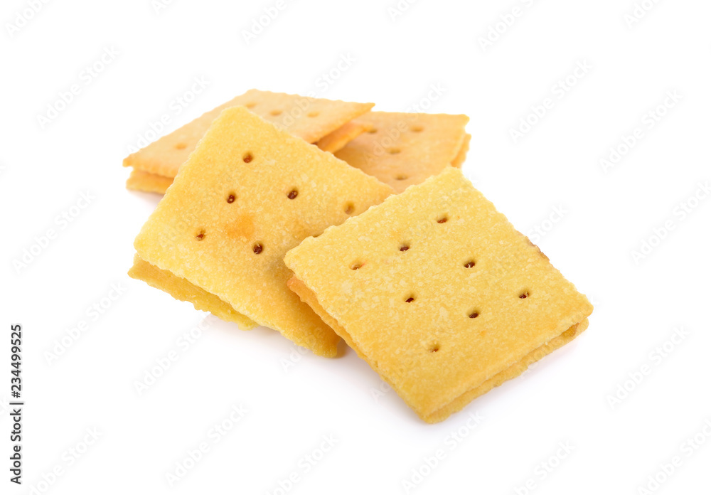 pineapple square biscuit on white background pineapple square biscuit on white background