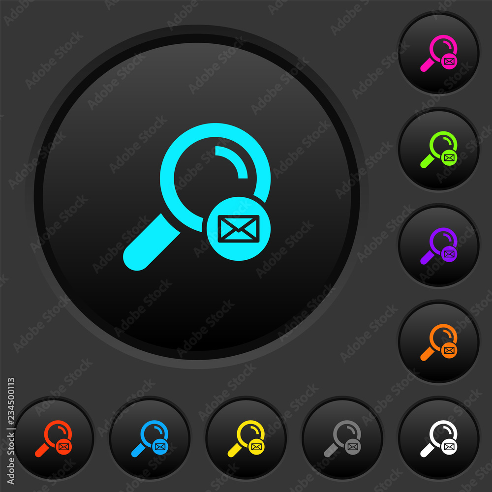 Search address dark push buttons with color icons Search address dark push buttons with color icons