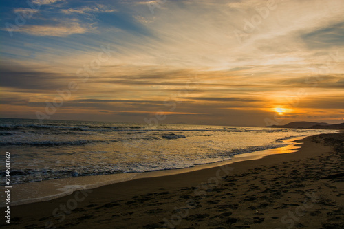 Castiglione della Pescaia Tuscany  Italy - sunset on the beach