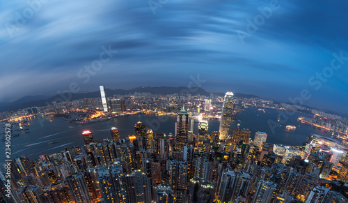 Hong Kong spherical background, Hong Kong high-tech, developed communication technology © NAYUKIFILMS