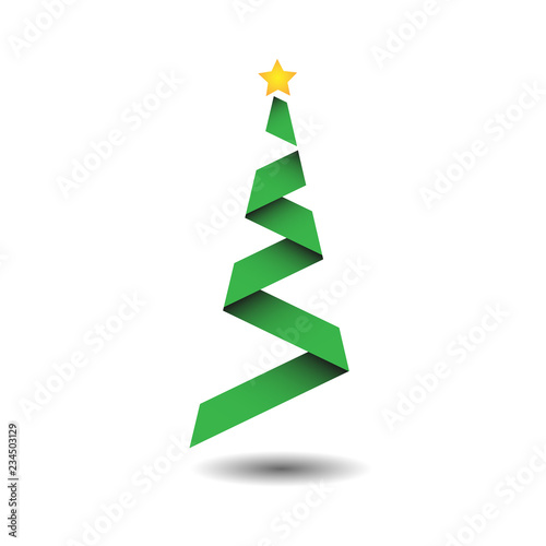 green christmas tree logo vector easy icon