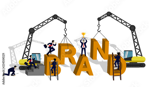 Brand Concept. Competitors who compete in product branding to succeed  And is acceptable in the market world.