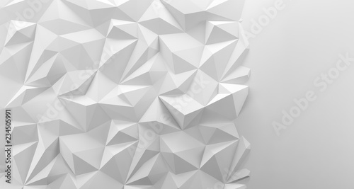 White low poly background texture. 3d rendering. © alibray