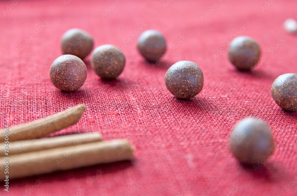 Tibetan herbal mix balls and incense sticks Tibetan herbal mix balls and incense sticks