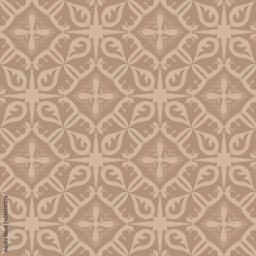 Beige royal pattern. The Seamless vector background