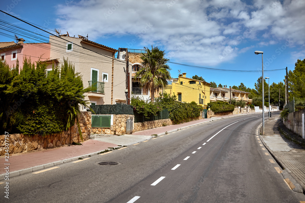 Street in the Port de Alcudia town, Mallorca.