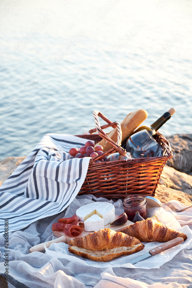Romatic picnic on the beach Romatic picnic on the beach
