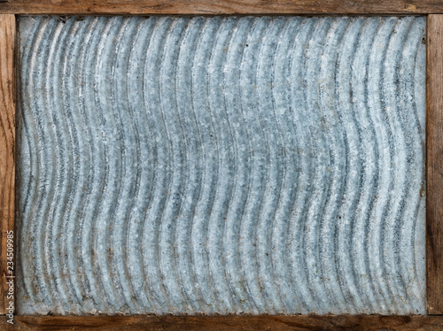 Принти на полотні Texture Of Old Vintage Washboard In A Wooden Frame