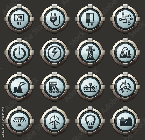 Electricity icon set