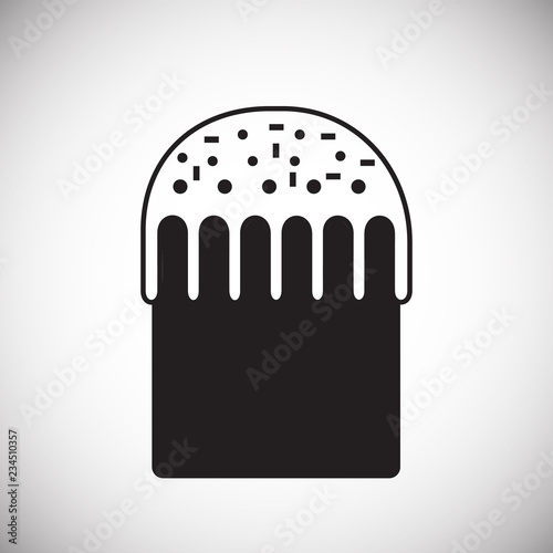 Easter cake on white background icon