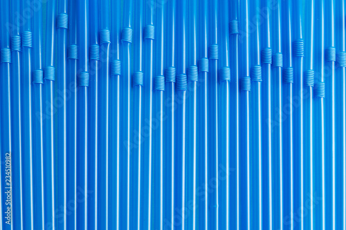blue straws bottom of flexible tube for advertising 