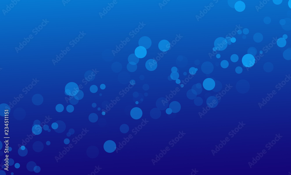 Blue christmas background with bokeh lights
