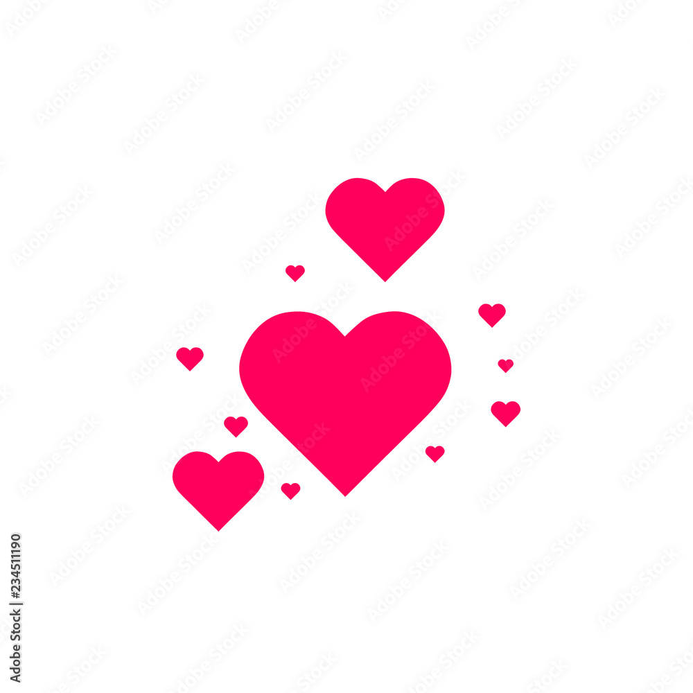 Heart shape pink and red confetti vector Valentines Day background