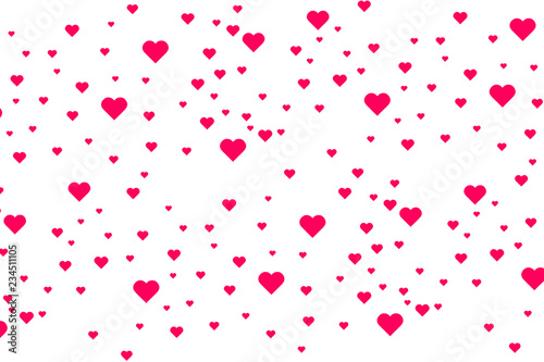 Heart shape pink and red confetti vector Valentines Day background