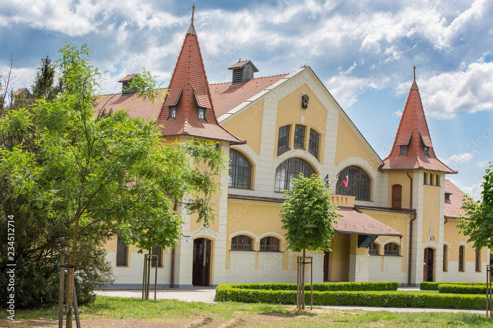 Historic building of national stud farm, Topolcianky, Slovak republic. 