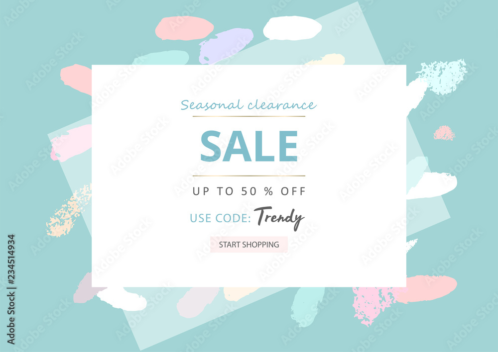 Trendy Sale Banner Design brush hand drawn artistic textures Trendy Sale Banner Design brush hand drawn artistic textures
