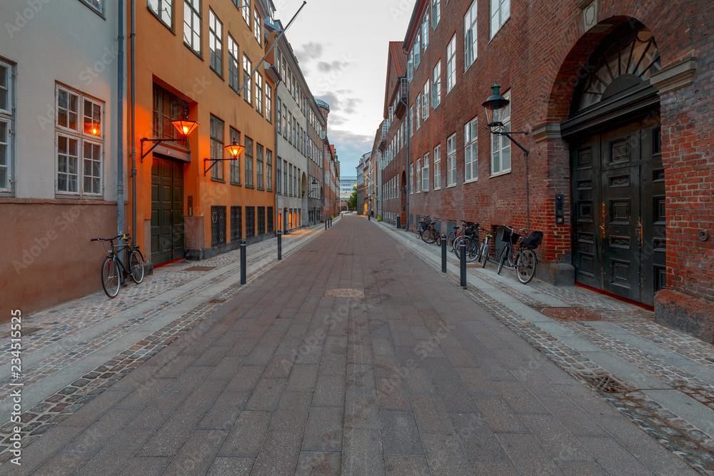 Obraz premium Copenhagen. Old medieval street.