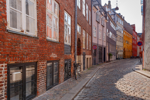Fototapeta Naklejka Na Ścianę i Meble -  Copenhagen. Old medieval street.