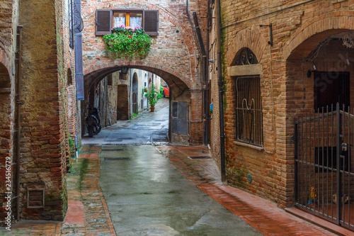 Arches on an Italian back street in a city