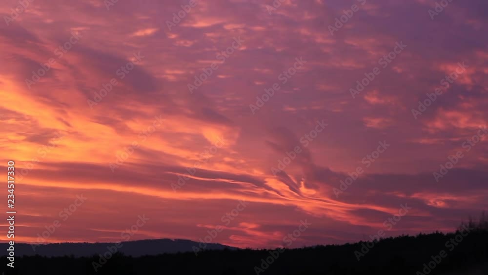 Nice sunset clouds with hills Nice sunset clouds with hills