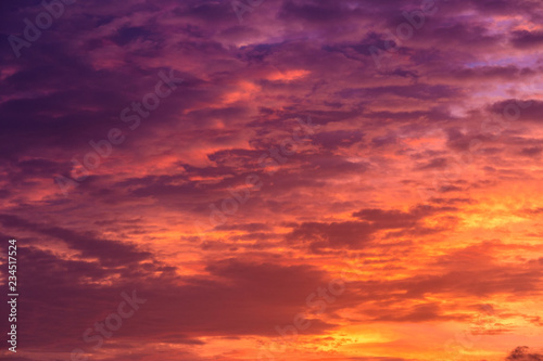Colorful of clouds and sky at sunset, abstract background of natural © Boykowit
