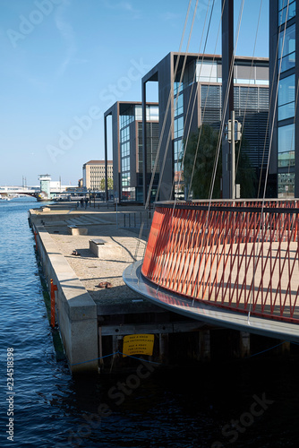 Copenhagen, Denmark - October 10, 2018: View of Cirkelbroen bridge