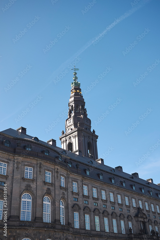 Copenhagen, Denmark - October 10, 2018: View of Christiansborg Palace