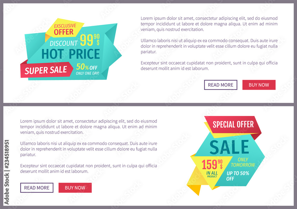 Special offer banners set, vector design icons Special offer banners set, vector design icons