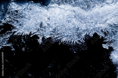 frozen water level - details of ice crystals