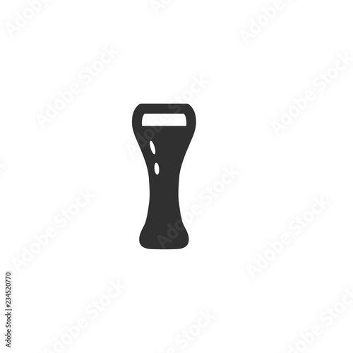 Vector illustration icon of high classic beer or coctail mug. Black outline, white background