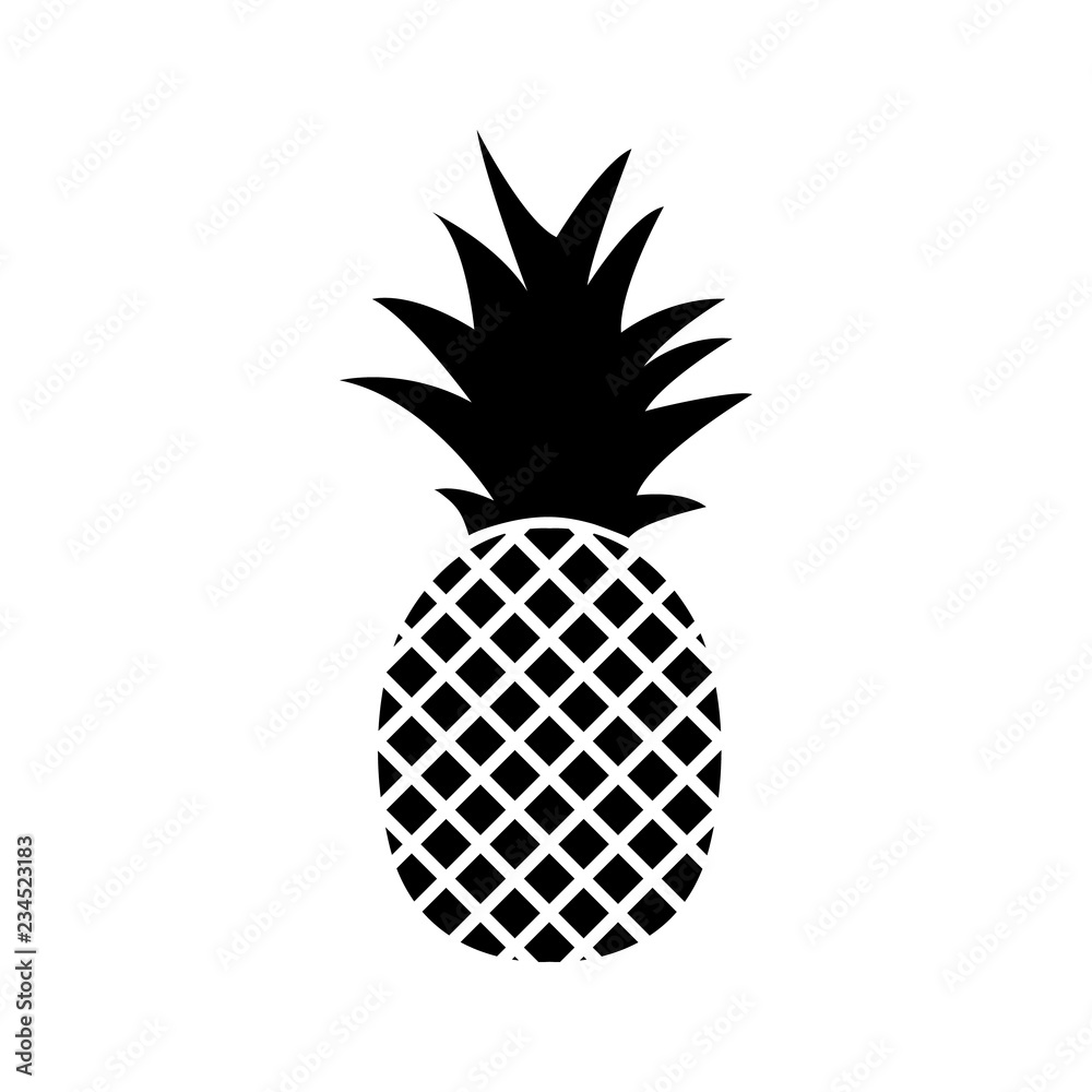 Obraz premium Pineapple icon, logo on white background