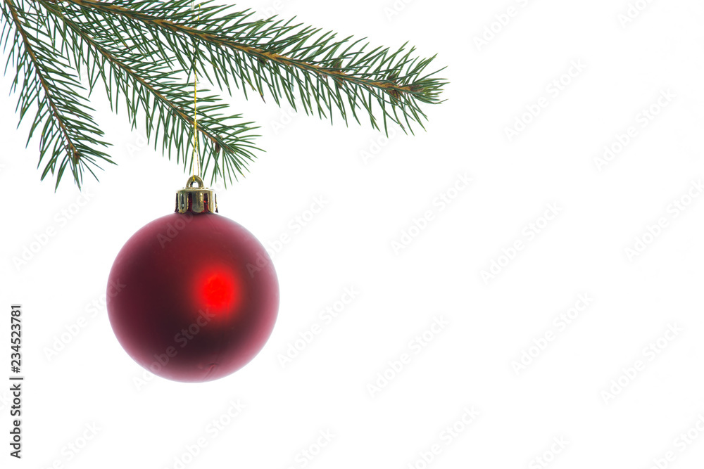 red ball on christmas tree red ball on christmas tree