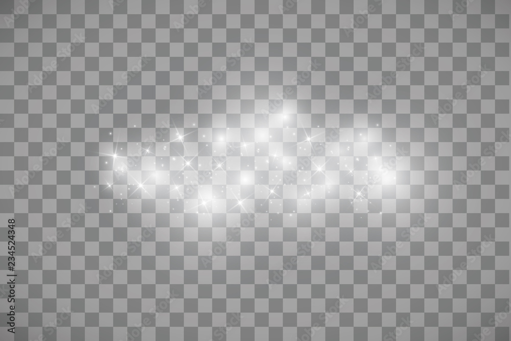 Fototapeta Glow light effect. Cloud of glittering dust. Vector illustration. Christmas